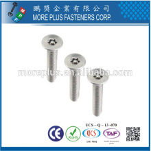 Feito em Taiwan Stainless Steel 18-8 Personalizado M4 Countersunk Head Torx Screw para Mobile Security Screw